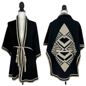 BCBGMaxazria Aztec Poncho Wrap Cardigan